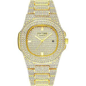 🆕Women Gold Luxury Crystal Diamond Watch Fashion Analog Watch Stainless Steel